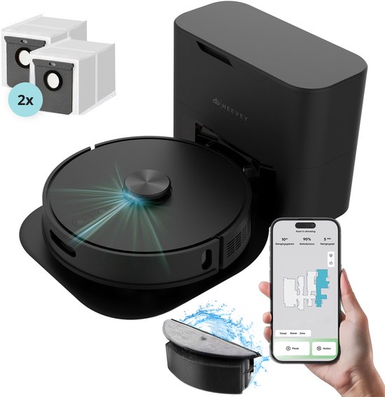 Heevey Robotstofzuiger met dweilfunctie - Automatisch leegstation - Vacuum